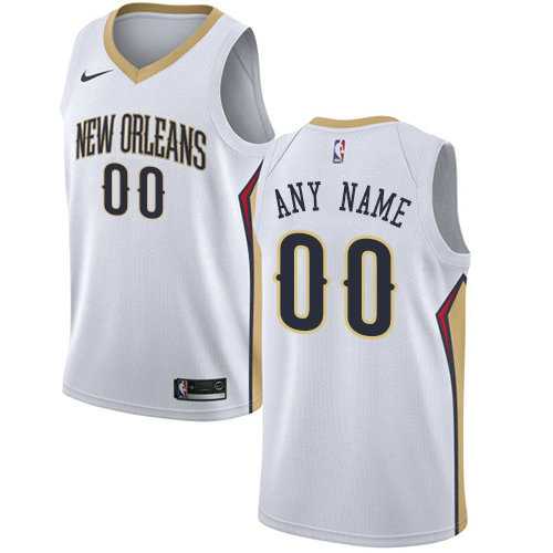 Men & Youth Customized New Orleans Pelicans Swingman White Home Nike Association Edition Jersey-0